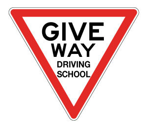 give way driving school logo